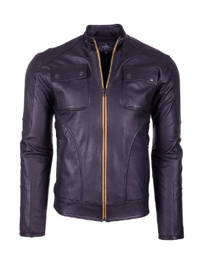 Chaqueta en cuero Abiman negra la chaqueteria 