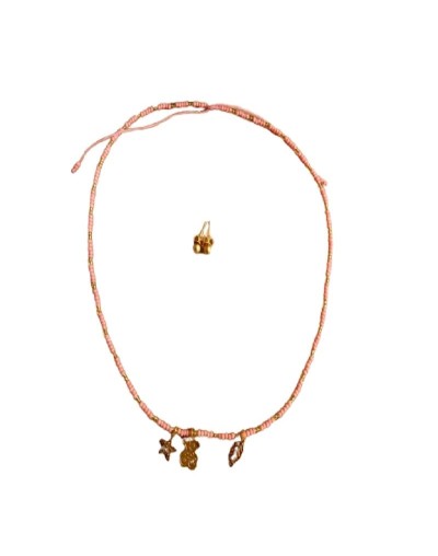 COLLAR CHOKER EN MOSTACILLAS ROSADAS