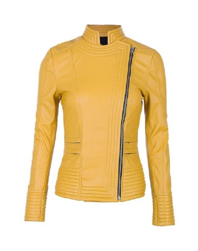 Chaqueta en Cuero LCHLW18 Amarillo La Chaqueteria