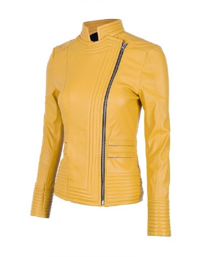 Chaqueta en Cuero LCHLW18 Amarillo La Chaqueteria