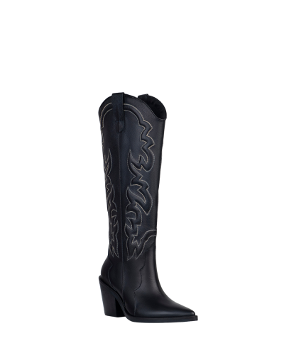 Bota Texana Negra Nebraska para Mujer | Estilo Western Atemporal