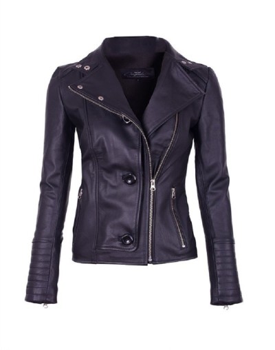 Chaqueta en cuero lchlw49 black la chaqueteria 