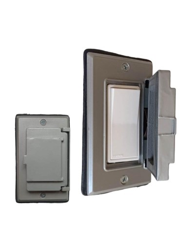 Interruptor Sencillo Conmutable Leviton Decora Con Tapa Intemperie Metalica
