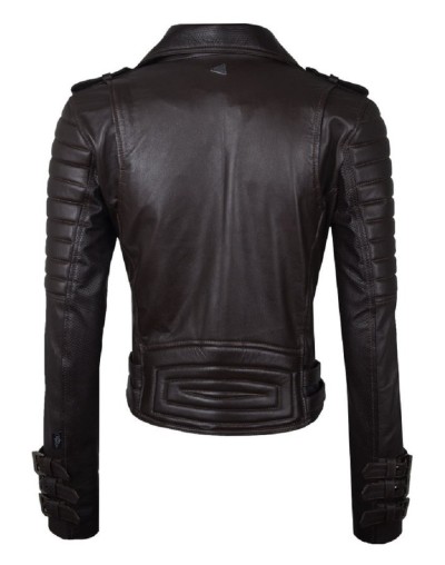 Chaqueta en cuero lchlw16 café la chaqueteria 