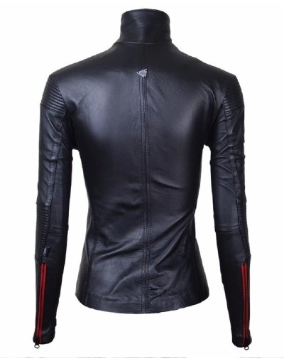 Chaqueta en cuero mujer lchlw12 black la chaqueteria 