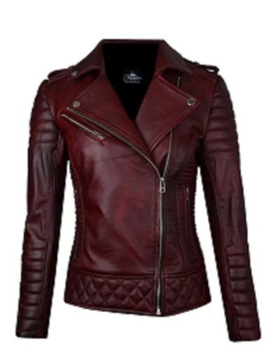 Chaqueta en cuero nina vinotinto la chaqueteria