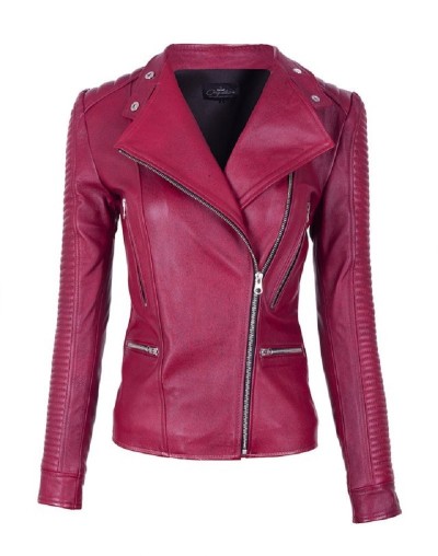 Chaqueta en cuero lchlw15 vinotinto la chaqueteria 