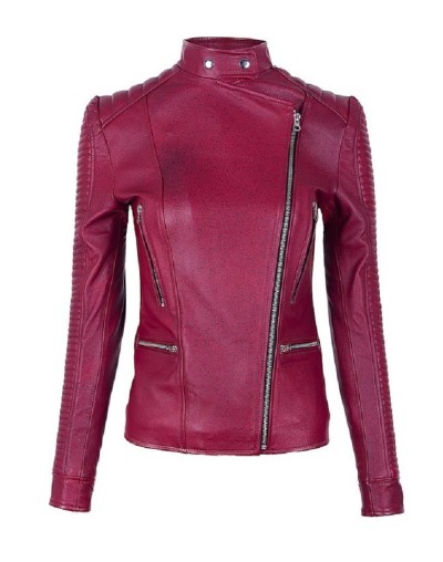 Chaqueta en cuero lchlw15 vinotinto la chaqueteria 