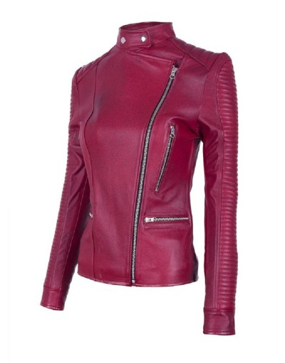 Chaqueta en cuero lchlw15 vinotinto la chaqueteria 