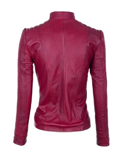Chaqueta en cuero lchlw15 vinotinto la chaqueteria 