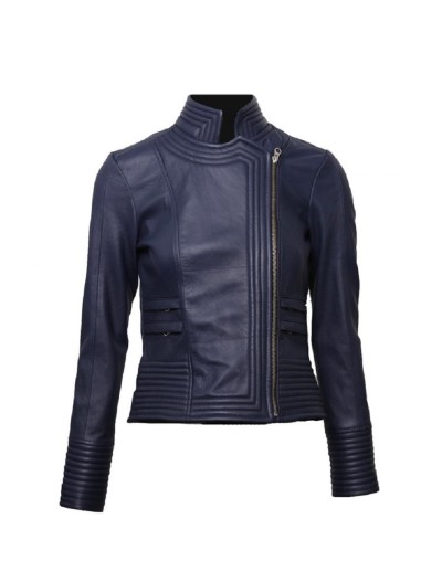 Chaqueta en cuero lchlw18 azul la chaqueteria 