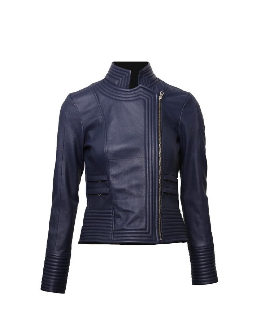 Chaqueta en cuero lchlw18 azul la chaqueteria 