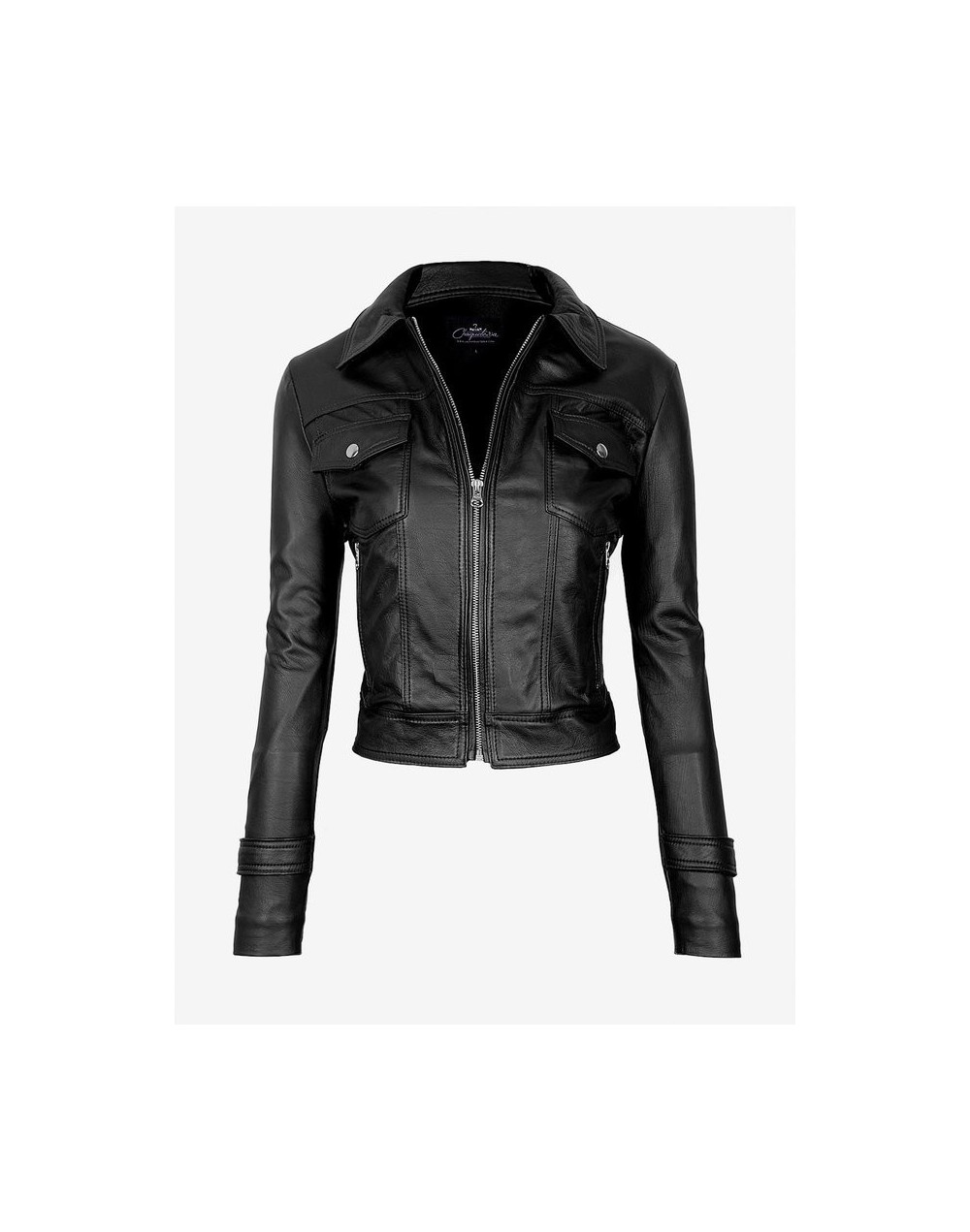 Chaqueta en cuero lchlw44 negra la chaqueteria 