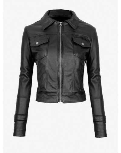 Chaqueta en cuero lchlw44 negra la chaqueteria 