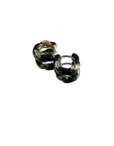 Candongas entrelazada con detalles negro