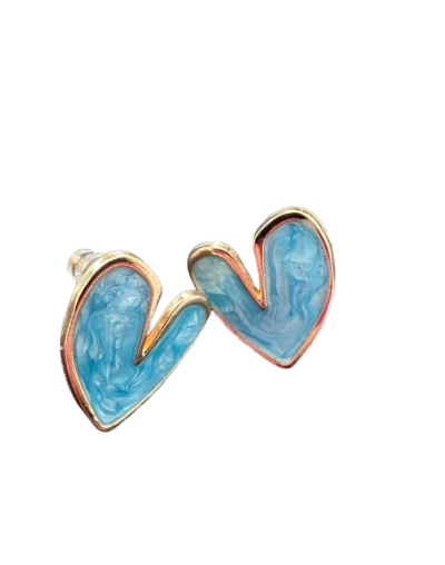 Aretes de corazón azul