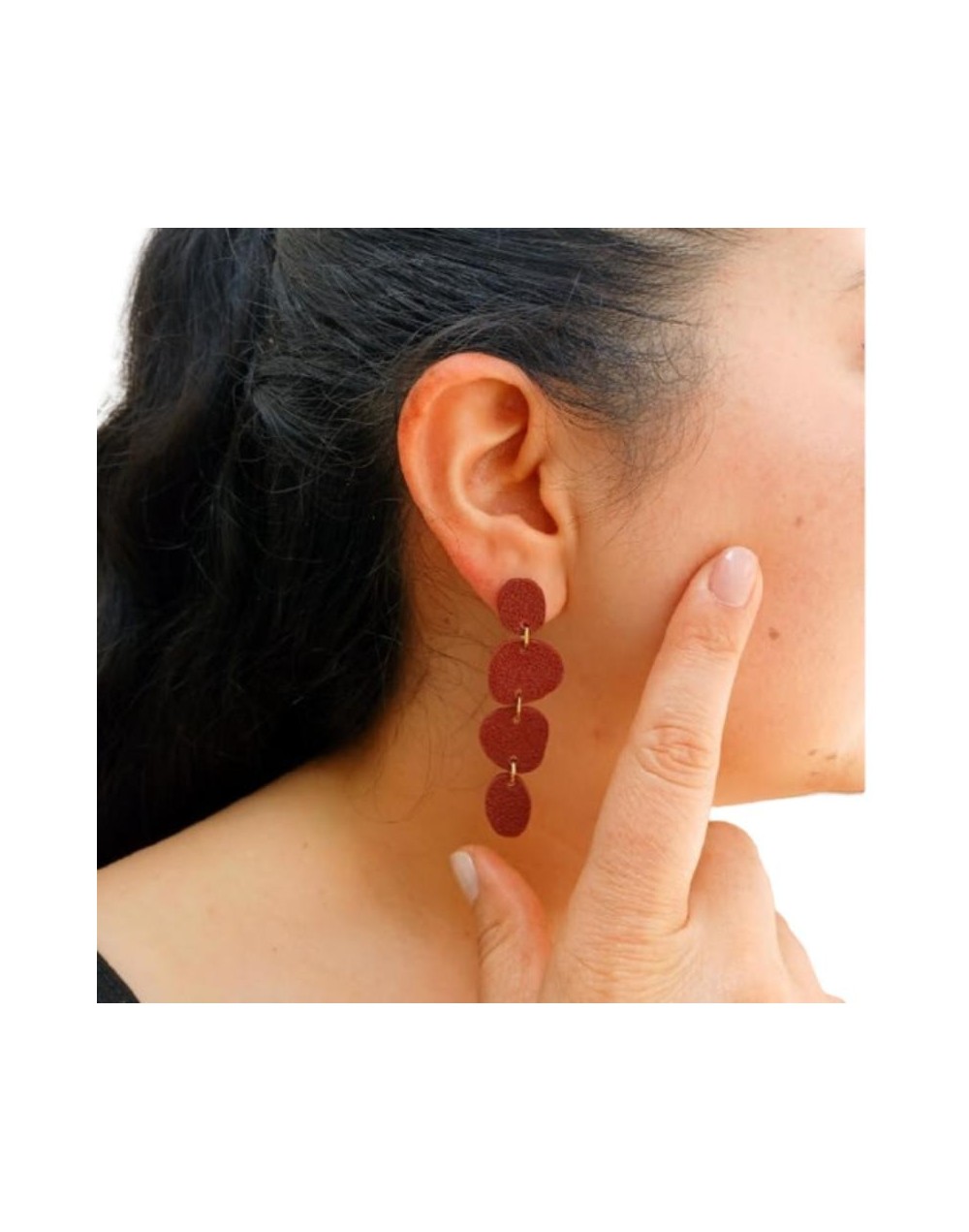 Aretes largos tatacoa en arcilla polimerica