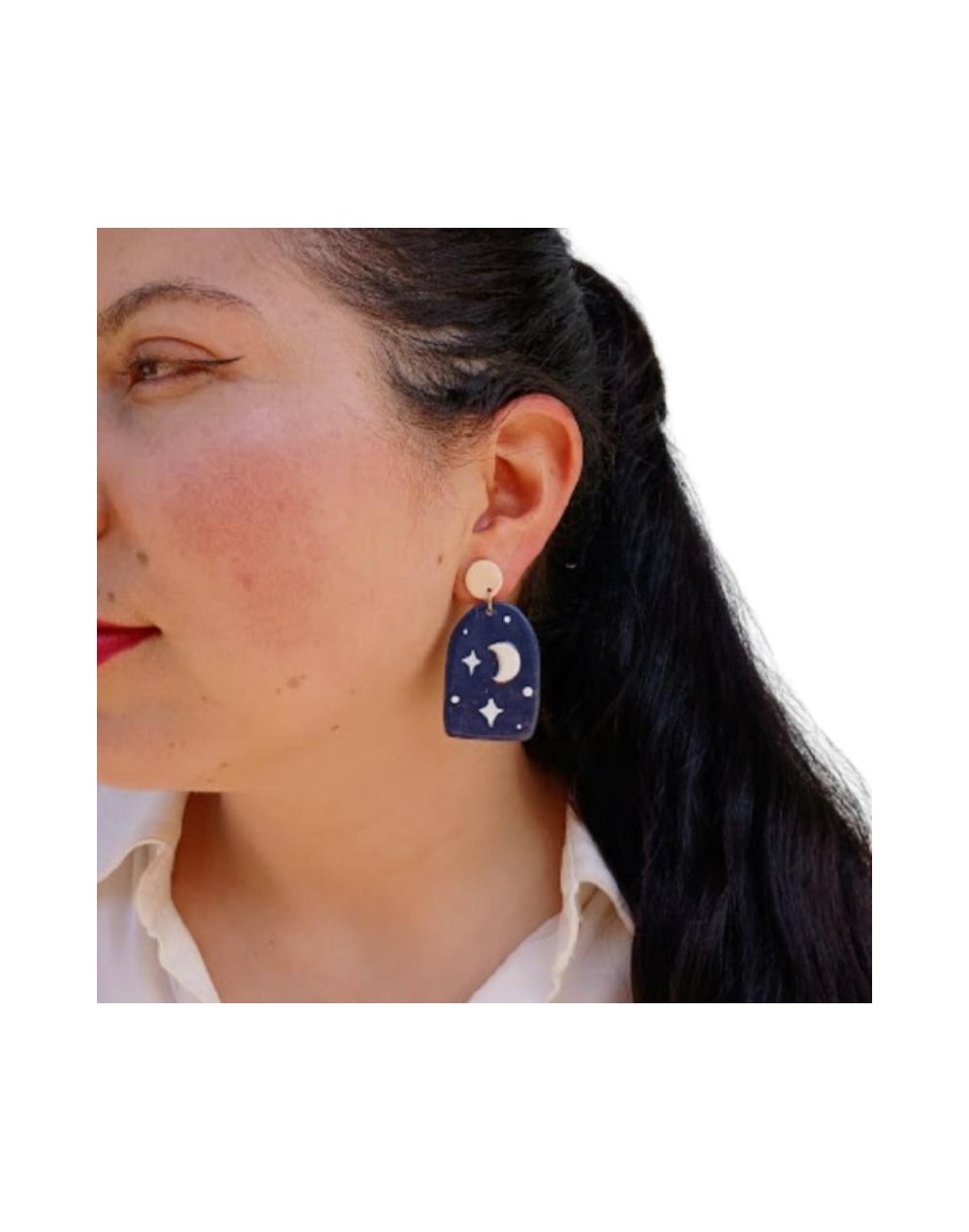 Aretes noche estrellada en arcilla polimérica