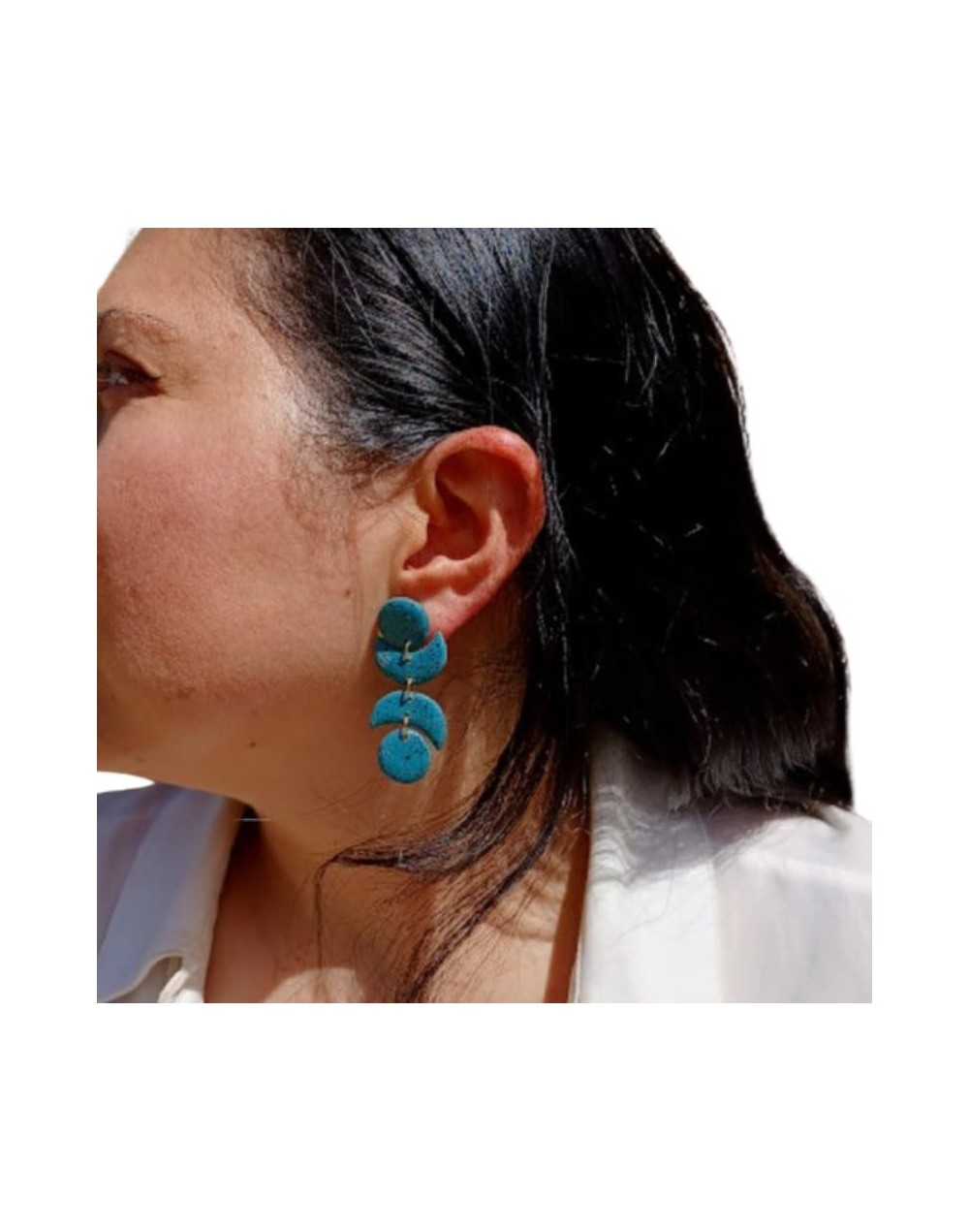 Aretes Largos de luna Arcilla polimérica