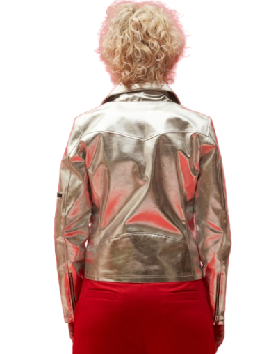 Silver Vegan Biker Jacket