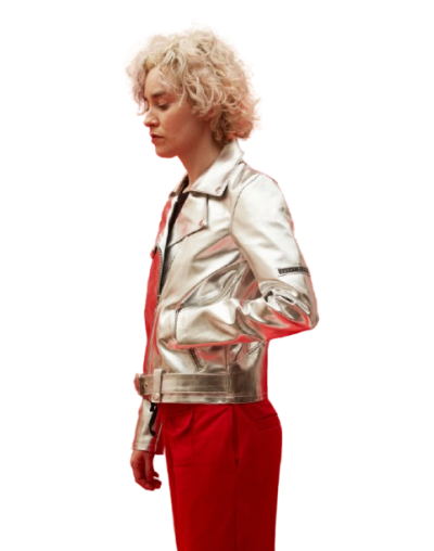 Silver Vegan Biker Jacket