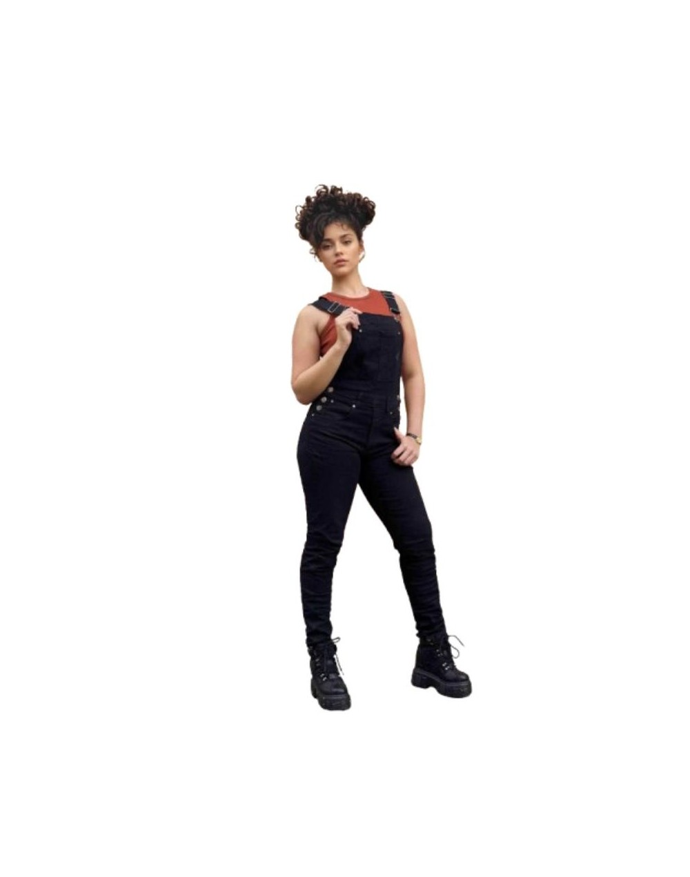 Overol Licrado Mujer en Jean - Negro  Ocaso Jeans