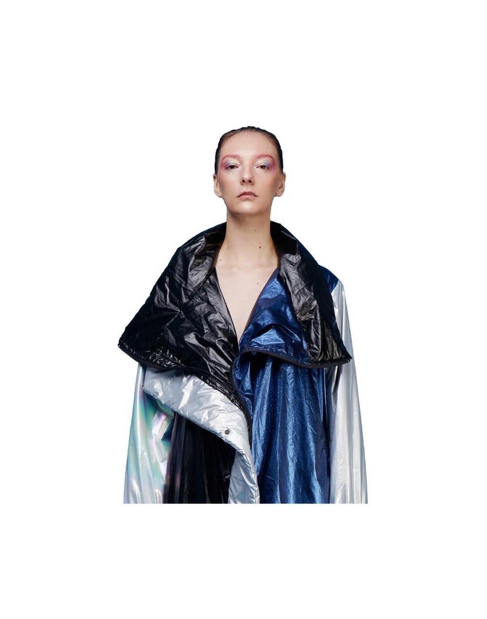 Metallic Blue Sky Overcoat