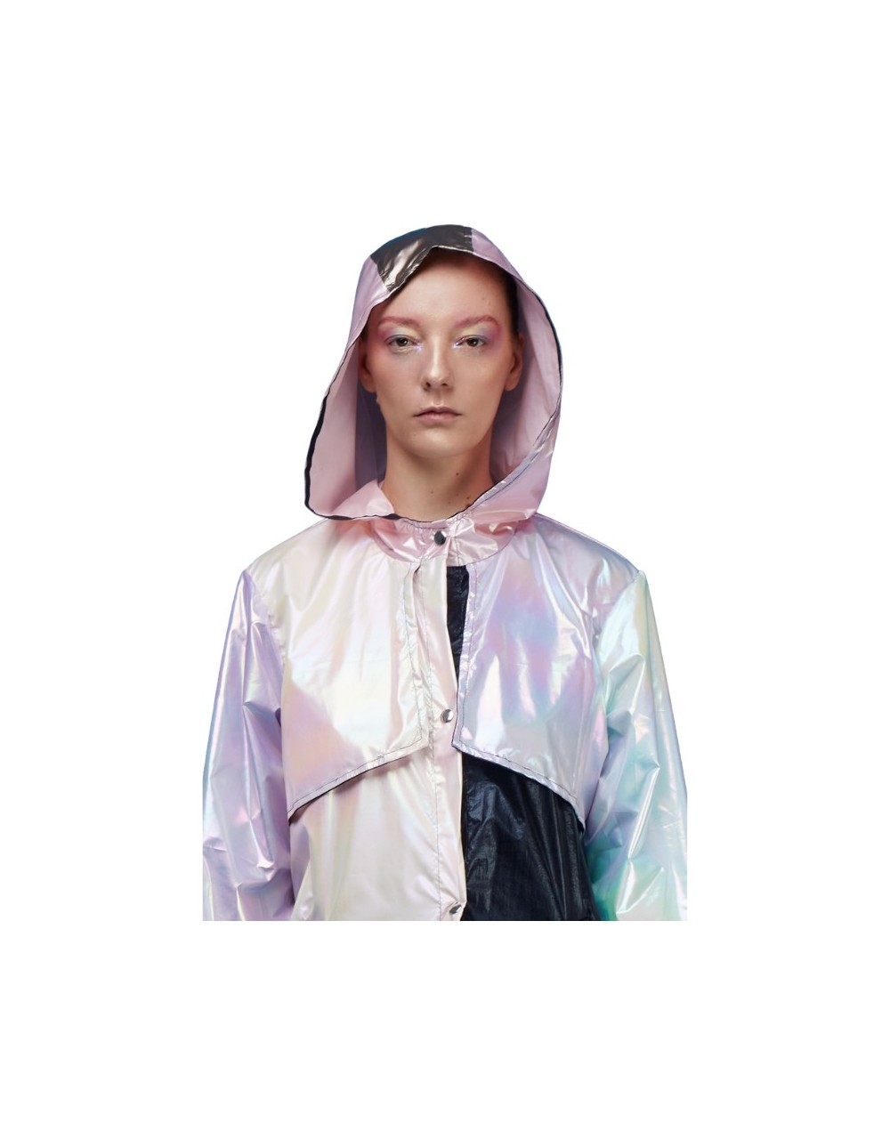 Metallic Pink Hood Raincoat 
