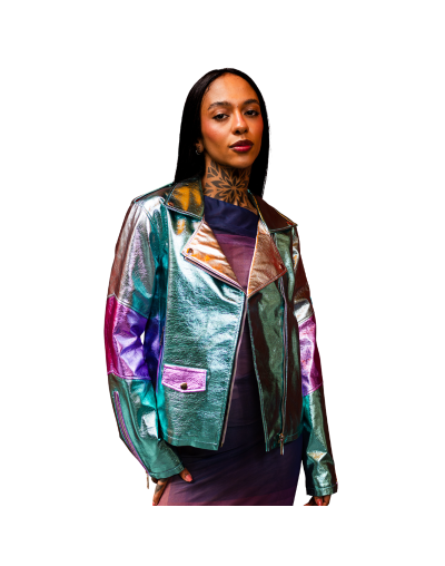 Biker Jacket Chamarra Metalizada