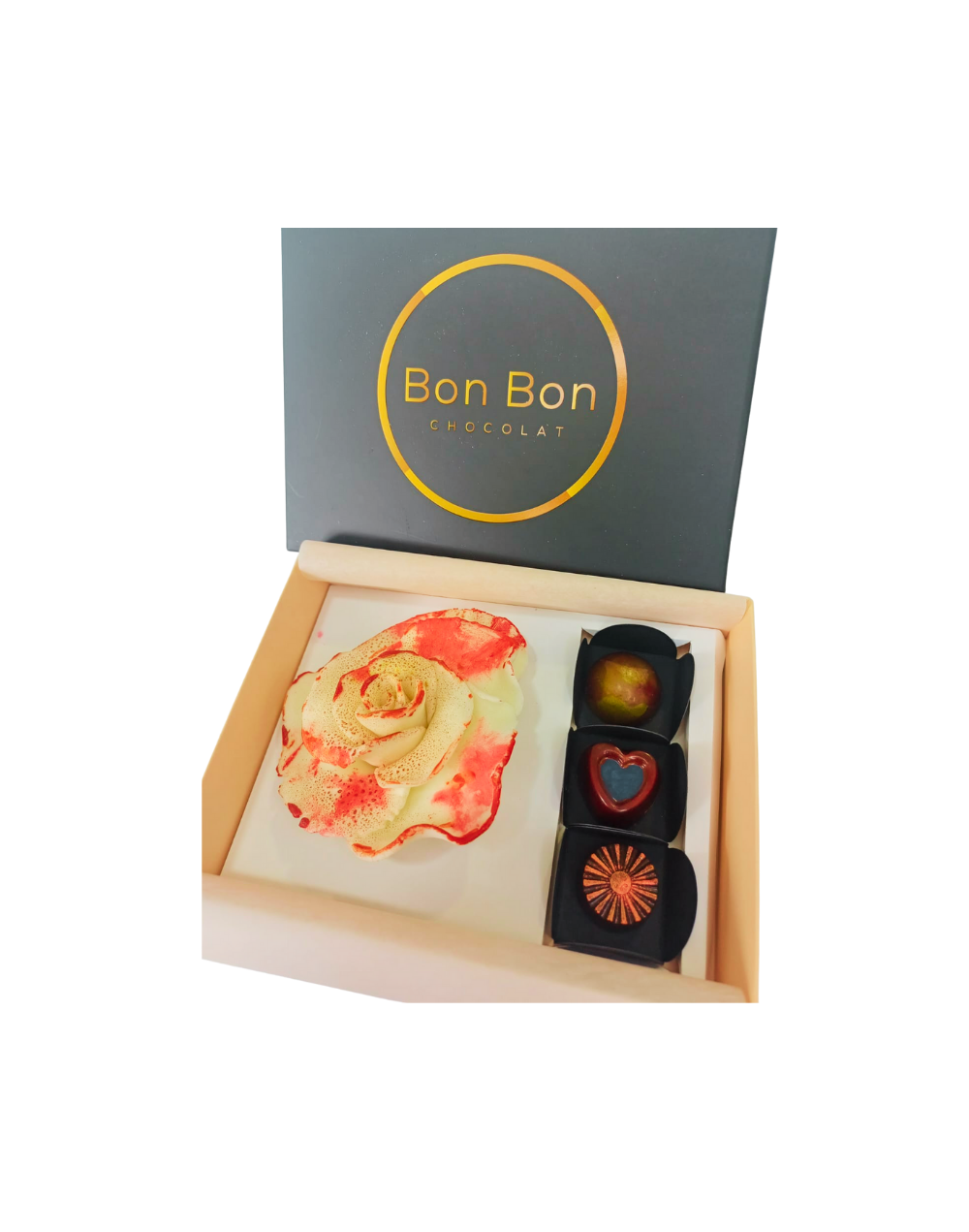 Caja de bombones Encanto Floral en Chocolate