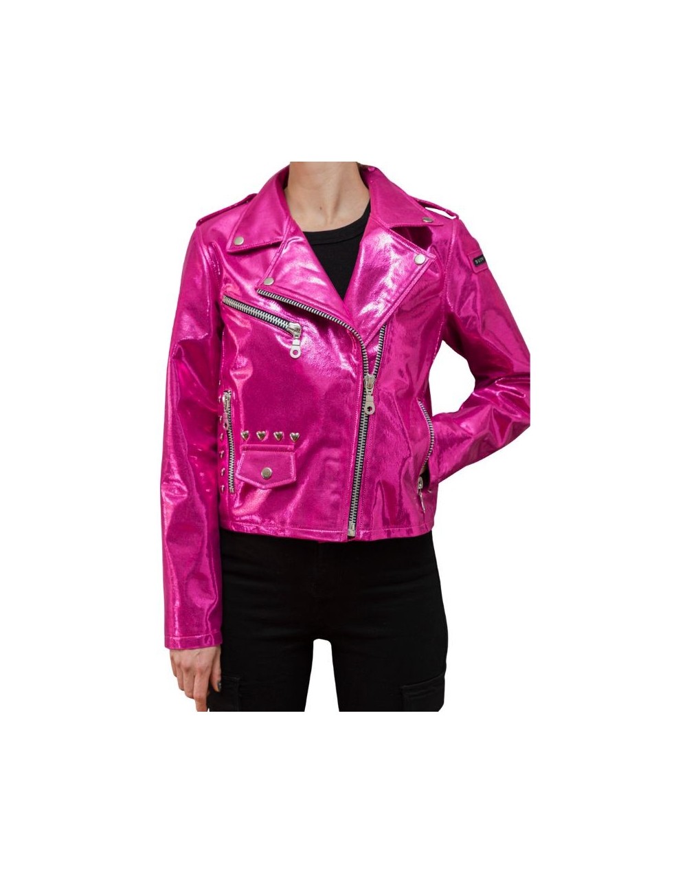 Biker Jacket Metalizada Chamarra