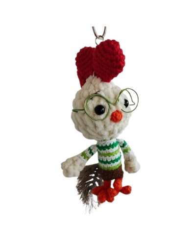  Llavero Amigurumi del Chicken Little Primavera Rosa Artesanías