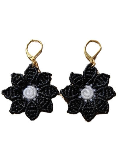 Aretes Mini Flor Macramé