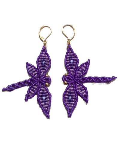 Aretes libelula Macramé