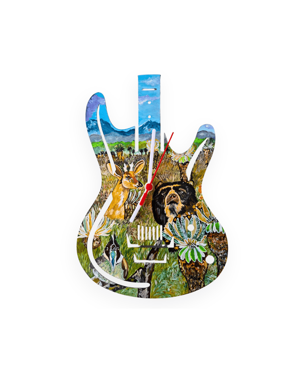 Reloj de pared pintado a mano – Páramo colombiano