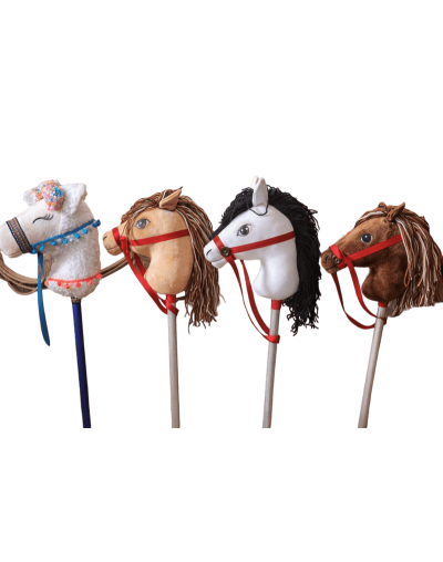 Caballito de palo - unicornio , llama y caballo