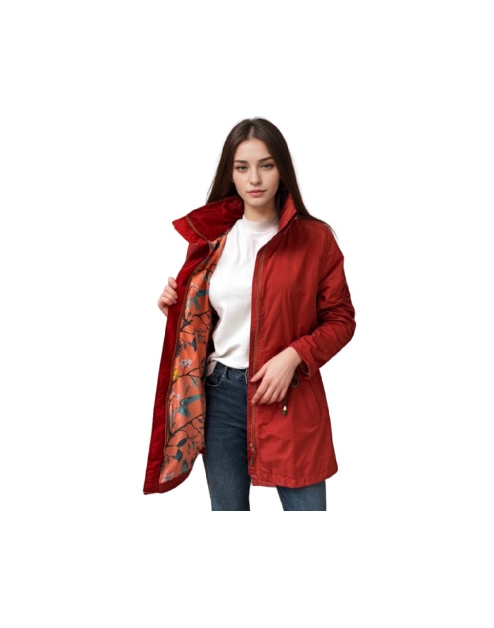 A Parka Terracota Estampado