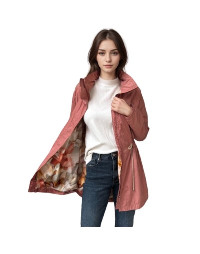 A Parka Rosa Nude Estampada