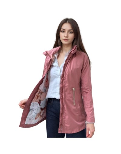 A Parka Rosa Nude Estampada