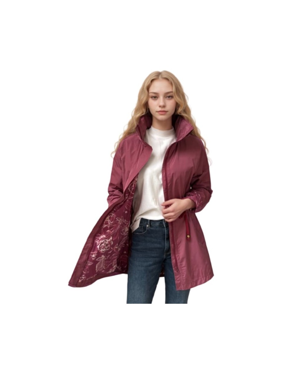 A Parka Rosa Intenso Estampada