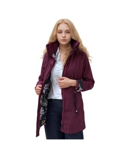 A Parka Vinotinto Estampada