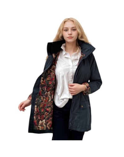 A Parka Otoño Verde Gris Estampada