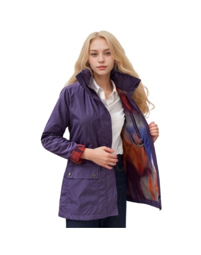 A Parka Otoño Uva Estampada