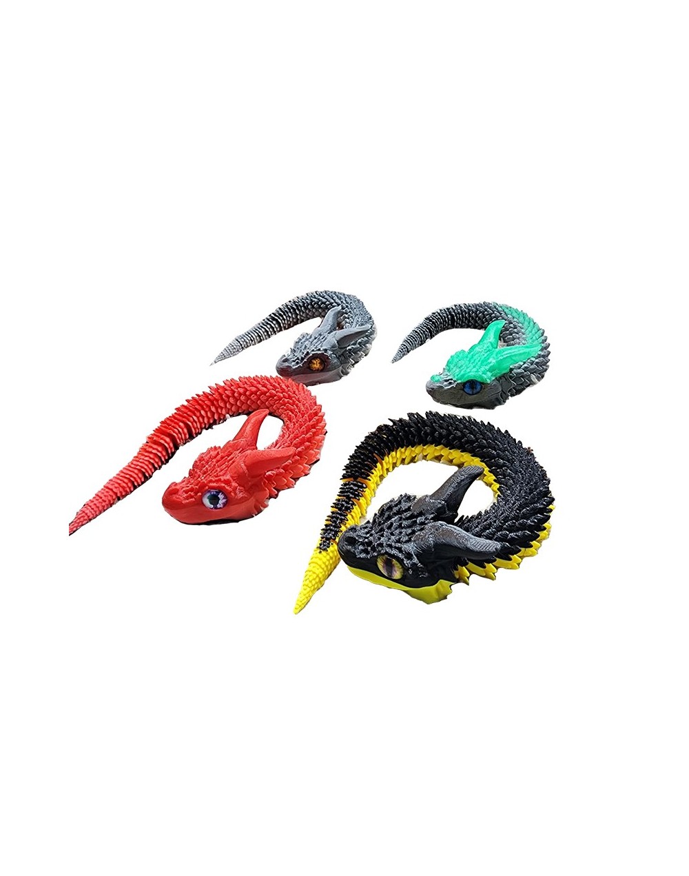 serpiente impresion 3d articulada cuernos oriental