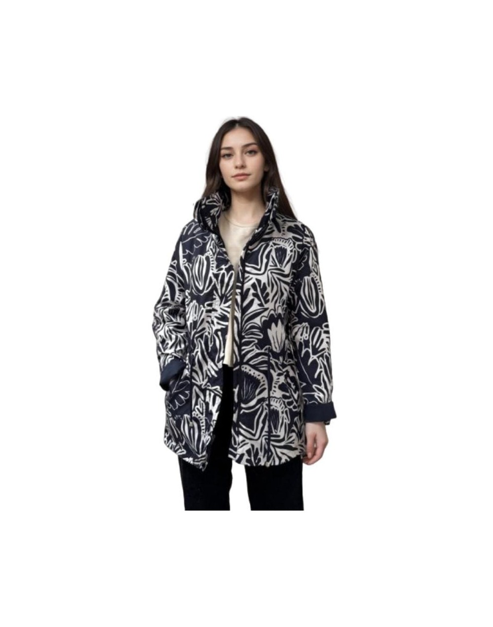 A Estampada Azul con Blanco