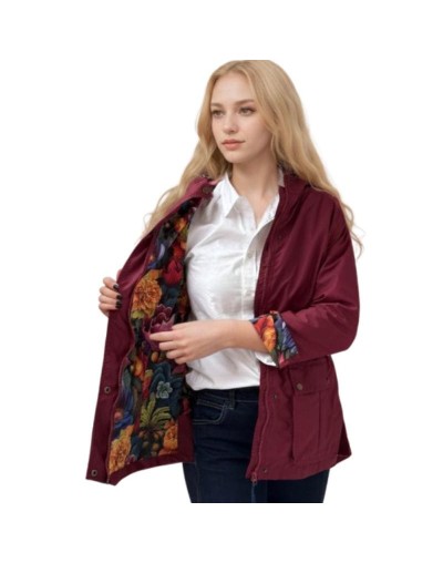 A Cazadora Vinotinto Estampada