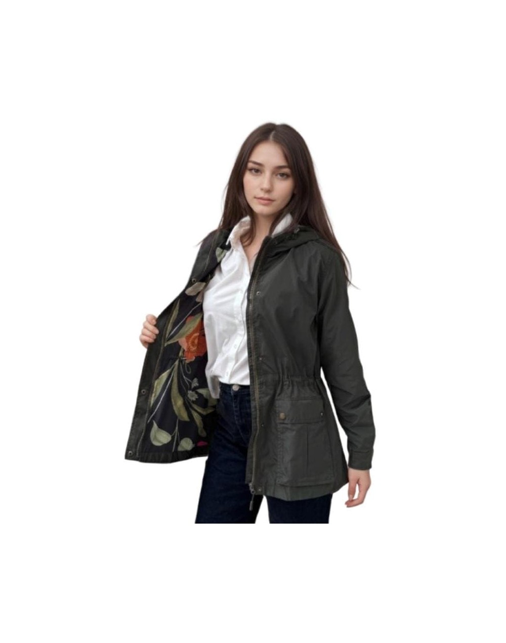 A Cazadora Verde Oliva Militar Estampada