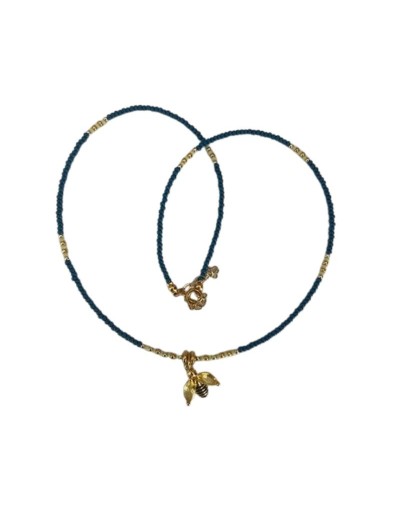 collar en mostacillas miyuky abeja