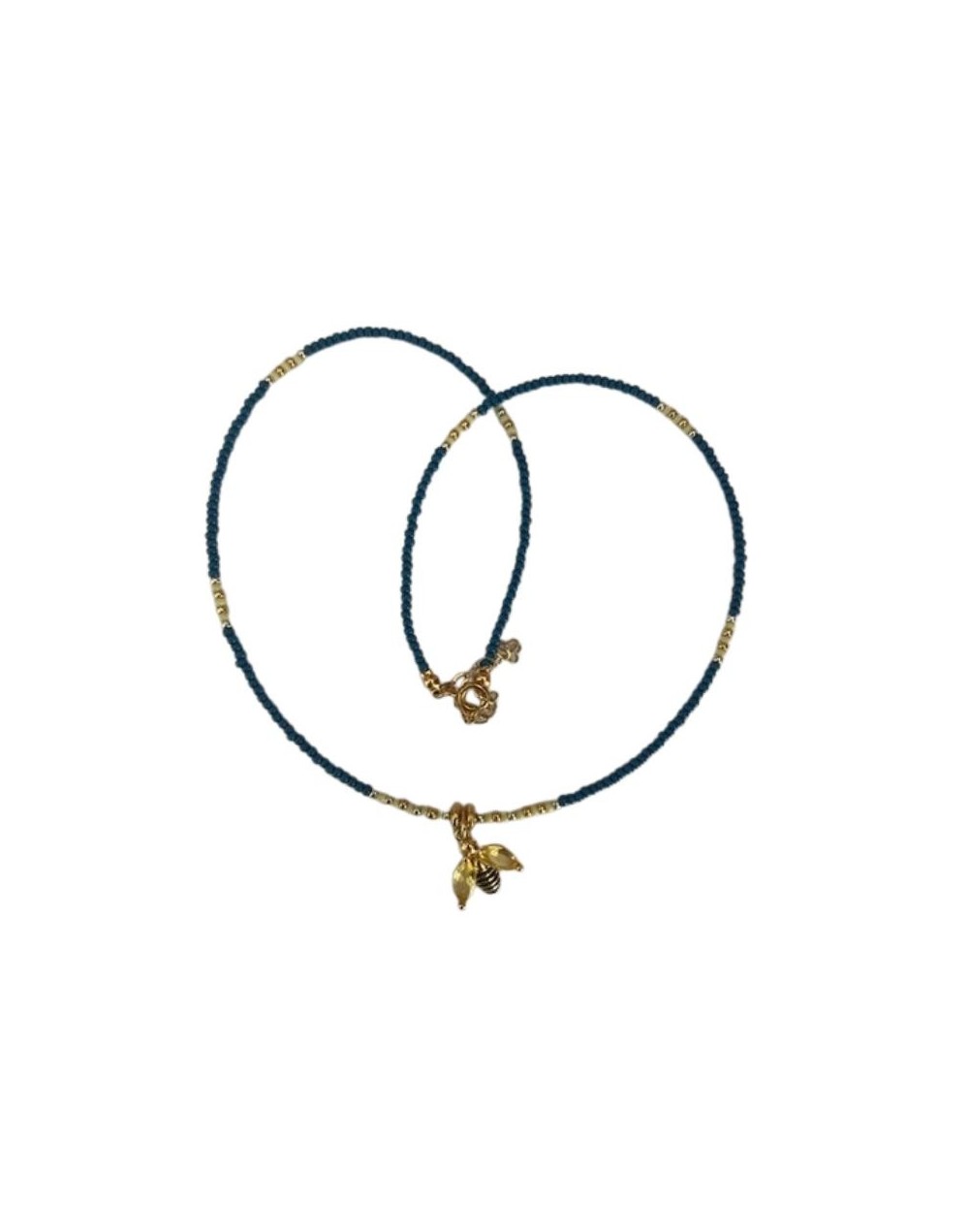 collar en mostacillas miyuky abeja