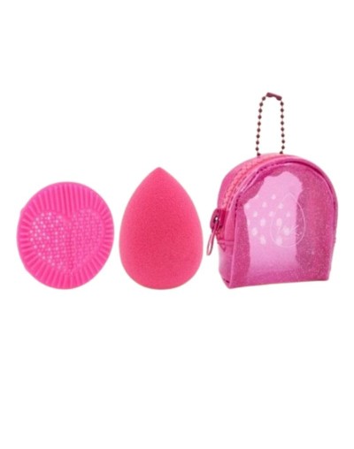 KIT BEAUTY BLENDER CON ESTUCHE Y LIMPIADOR MYK